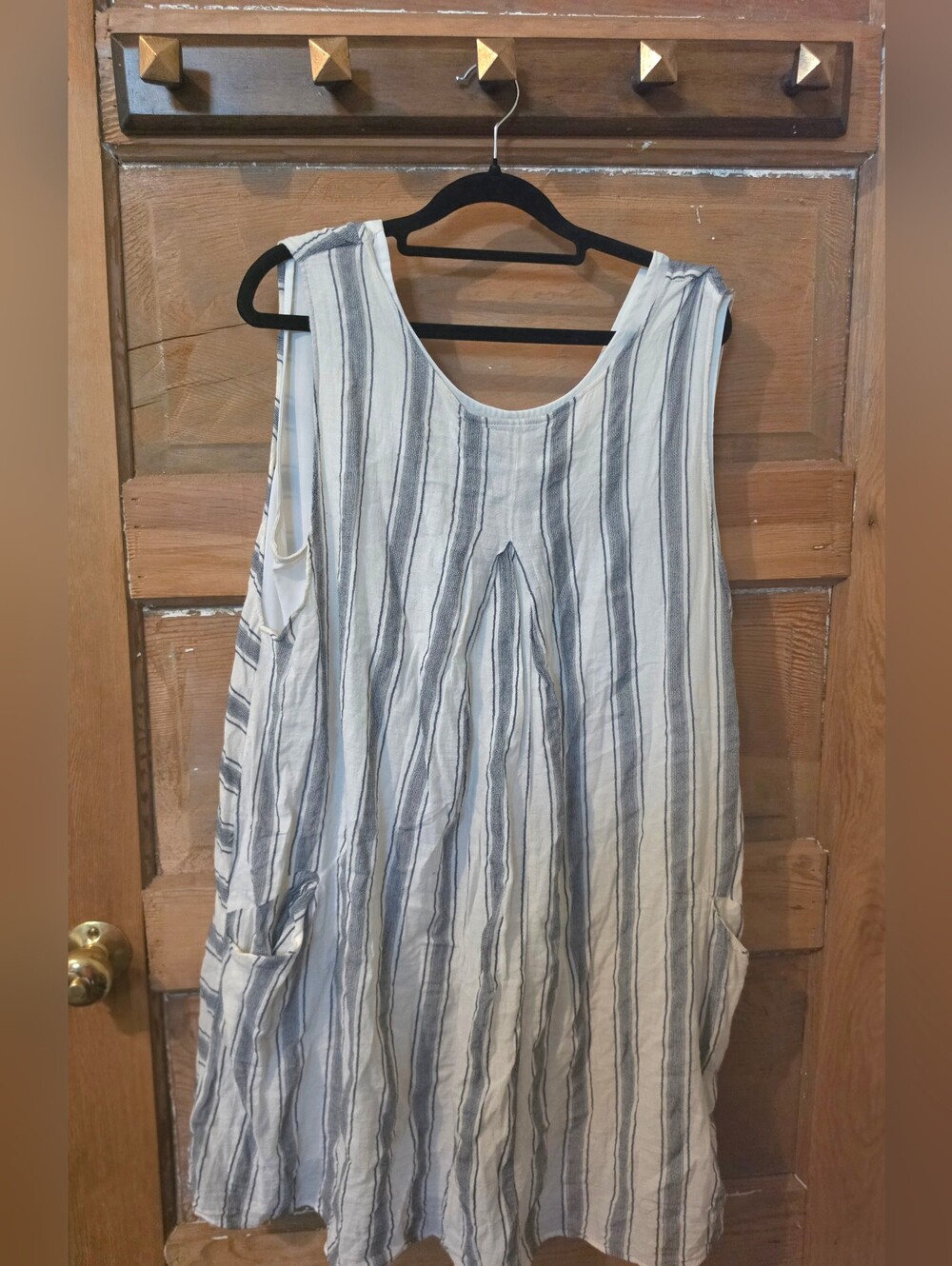 Zara White & Navy Striped Sleeveless Dress